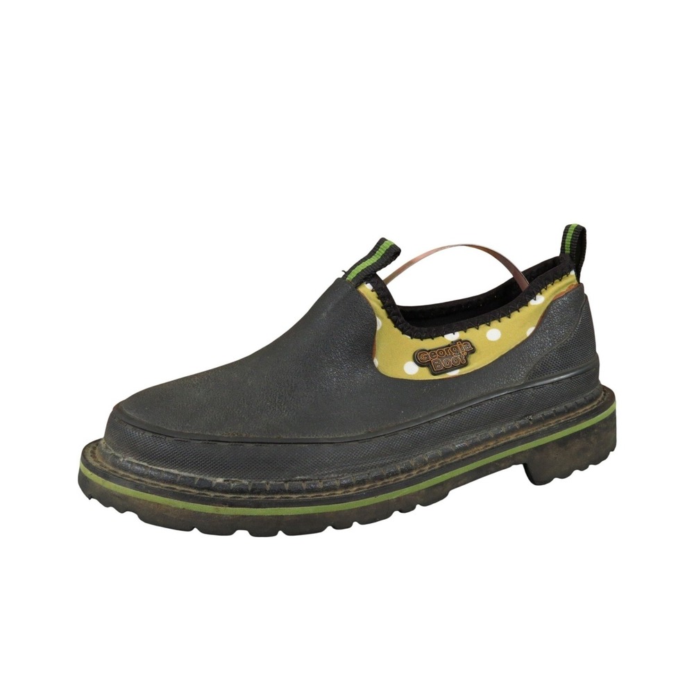Georgia Boot Romeo Girls Size 5 Wide Black Rubber Slip-On Work Shoes